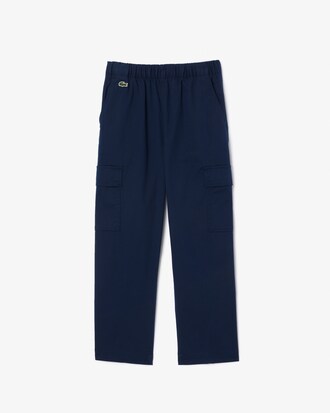 Pantaloni cargo in gabardina di cotone leggera