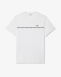 T-shirt in jersey di cotone con bordo Lacoste
