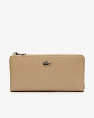 Portafoglio con zip Daily Classic in tela piqu&eacute; spalmata con 10 scomparti per le carte da donna