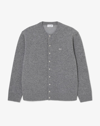 Cardigan a girocollo in feltro di lana