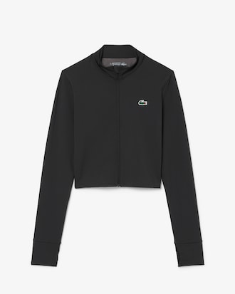 Midlayer da tennis elasticizzato con zip in due tessuti