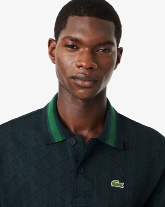 Polo dal taglio classico in jacquard con monogramma