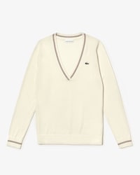 Pullover da golf da donna in tessuto tecnico in misto lana con scollo a v Lacoste SPORT