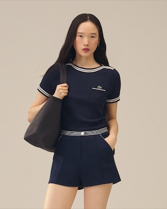 T-shirt con scollo a barchetta di produzione francese