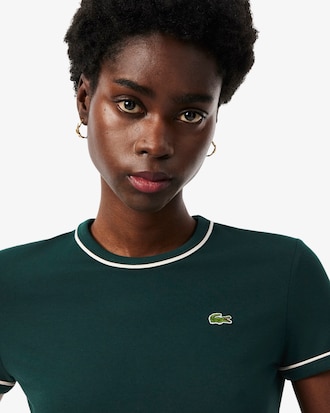T-shirt in jersey con bordo a contrasto