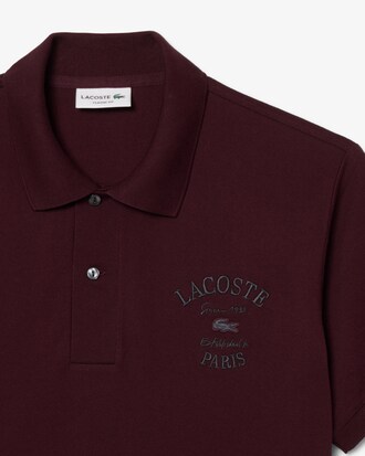 Polo classic fit ricamata in petit piqu&eacute;