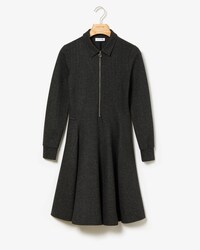 Vestito skater da donna in maglia con zip