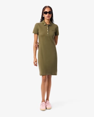 Vestito polo slim fit in mini piqué stretch