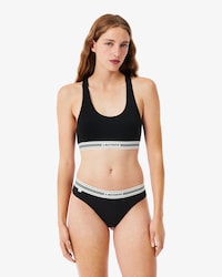 Bralette in cotone stretch con fascia a contrasto