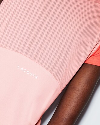 Polo da tennis da donna in piqu&eacute; tecnico e rete bicolore con scollo aperto Lacoste SPORT