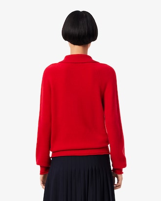 Maglione a collo alto in lana cardata