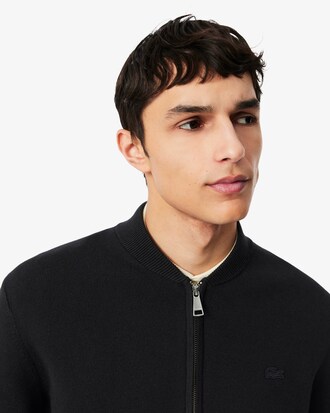 Bomber in maglia di cotone e lana