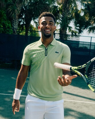 Polo da tennis slim fit con stampa ultra-dry