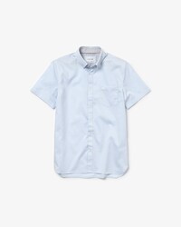 Camicia da uomo a maniche corte in popeline di cotone testurizzato regular fit