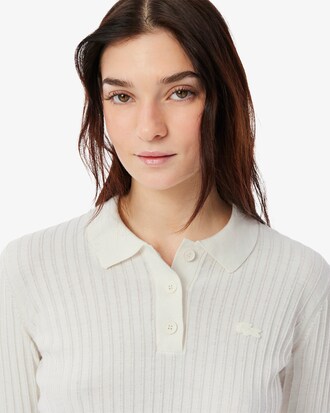 Polo regular fit in maglia a costine