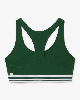 Bralette in cotone stretch con fascia a contrasto