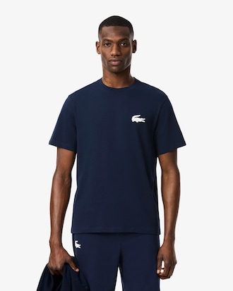 T-shirt homewear in cotone con stampa coccodrillo