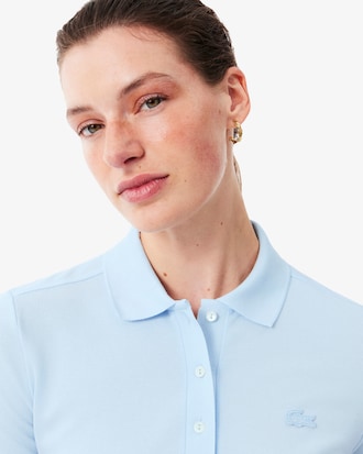 Vestito polo slim fit in mini piqu&eacute; stretch