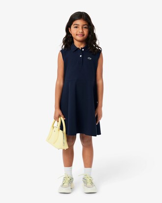 Vestito polo senza maniche in piqué stretch