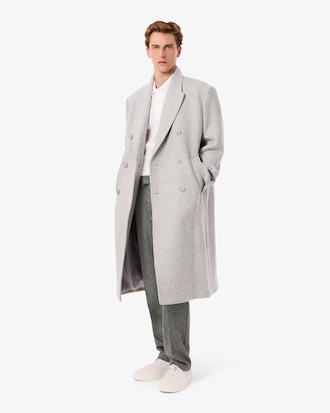 Pantaloni taglio dritto con motivo spinato in lana