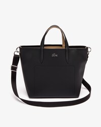 Tote bag con zip Anna in tela piqu&eacute; spalmata, double face, a doppia modalit&agrave; di utilizzo da donna