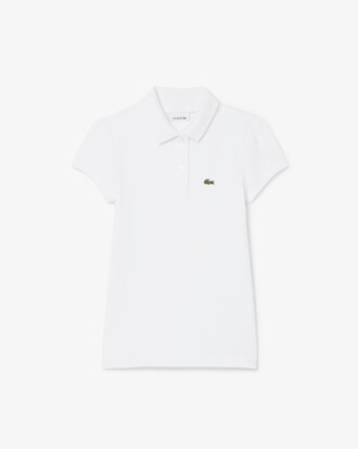 Polo in piqué con collo smerlato