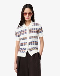 Maglione in maglia a coste con collo a polo