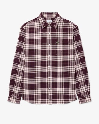 Camicia regular fit in flanella con motivo scozzese