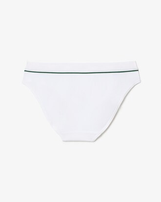 Slip in cotone a costine con coccodrillo ricamato