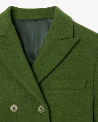 Blazer doppiopetto in twill di lana fiammata Runway