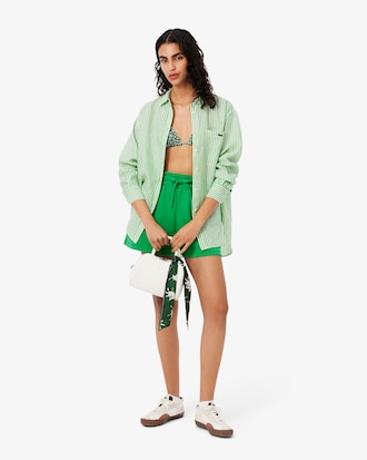 Camicia oversize a righe in lino
