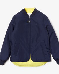 Giacca anti-pioggia da donna bi-materiale, double face, imbottita e senza cuciture