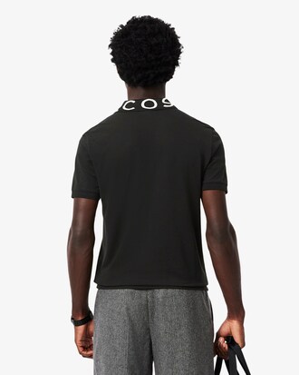 Polo con marchio jacquard slim fit