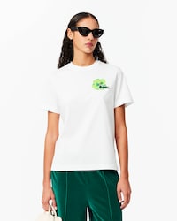 T-shirt in cotone con stampa floreale