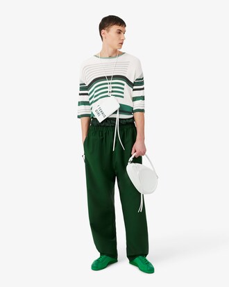 T-shirt oversize a righe in raso Runway