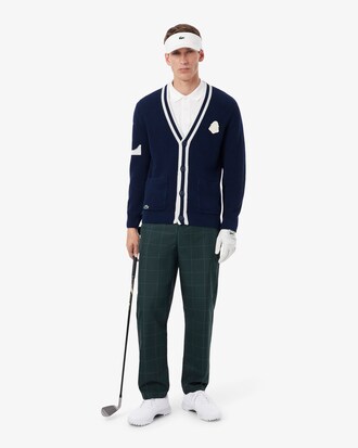 Cardigan da golf in misto lana con stemma