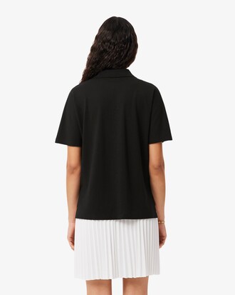 Polo fluida relaxed fit in piqu&eacute;