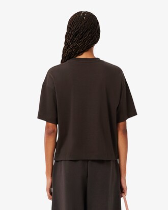 T-shirt con coccodrillo e paesaggio relaxed fit