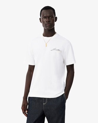 T-shirt con firma ricamata Made in France