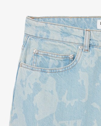 Jeans dritti in denim con stampa