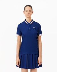 Polo da tennis con colletto a righe UV Protect