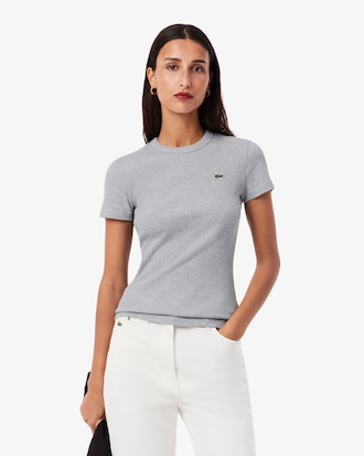 T-shirt in cotone a costine slim fit