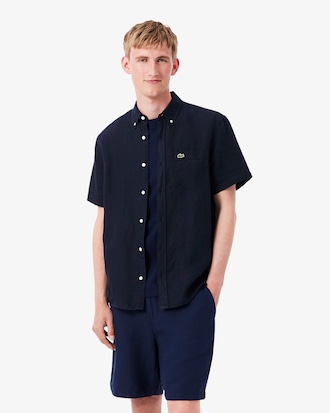 Camicia di lino a maniche corte