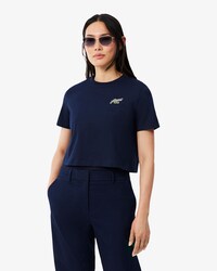 T-shirt in cotone relaxed fit con stemma