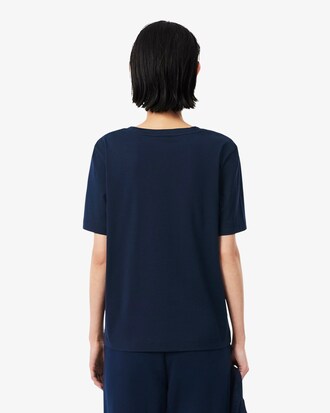 T-shirt con scollo a V in morbido cotone relaxed fit