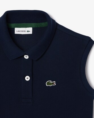 Vestito polo senza maniche in piqué stretch