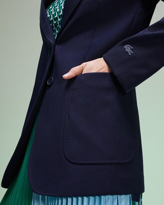 Blazer da donna in misto lana tinta unita Fashion Show