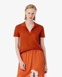 Polo slim fit in piqu&eacute; di raso Runway