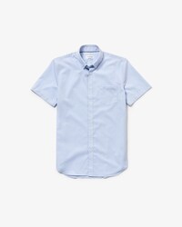 Camicia regular fit a maniche corte in popeline a mini quadretti