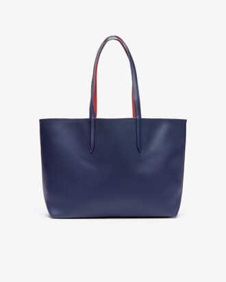 Tote bag con zip Anna double face, con pochette e stampa hawaiana da donna